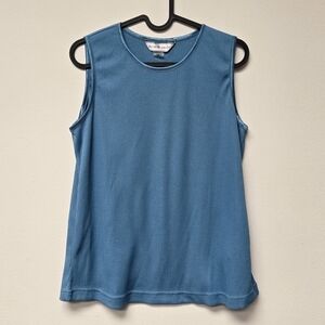 Allison Daley Ribbed Sleeveless Top Turquoise M